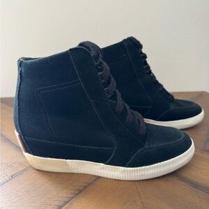 Sorel Black Wedge Sneakers